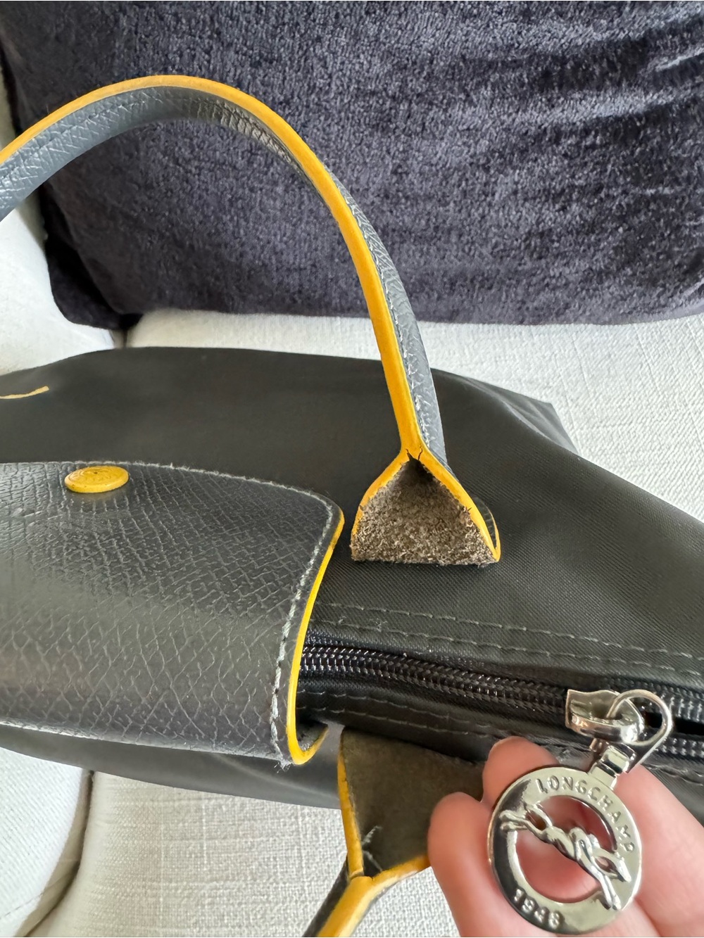 longchamp le pliage club small top handle bag gunmetal - Picture 5 of 8
